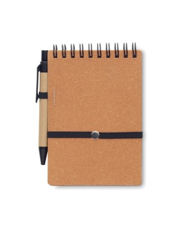 Cahier recyclé personnalisé et stylo à bille NOTIE Matières : papier recyclé Couleurs : marron livraison express 24h 48h