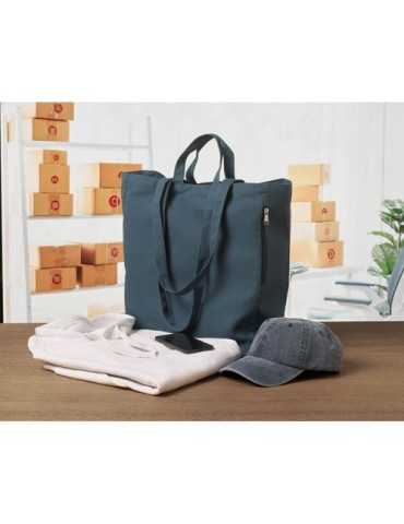 Sac shopping  en coton recyclé GAVE COLOUR Matières : coton recyclé Couleurs : bleu accessoire événementiel unique