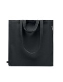 Sac shopping  en coton recyclé GAVE COLOUR Matières : coton recyclé Couleurs : noir impression logo haute qualité