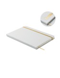 Carnet A5 à couleur révélée personnalisé ROUTE WHITE Couleurs : doré Matières : carton de lait recyclé
