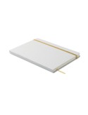 Carnet A5 à couleur révélée personnalisé ROUTE WHITE Couleurs : doré Matières : carton de lait recyclé cadeau client original