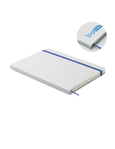 Carnet A5 à couleur révélée personnalisé ROUTE WHITE Couleurs : bleu Matières : carton de lait recyclé goodies publicitaire évén