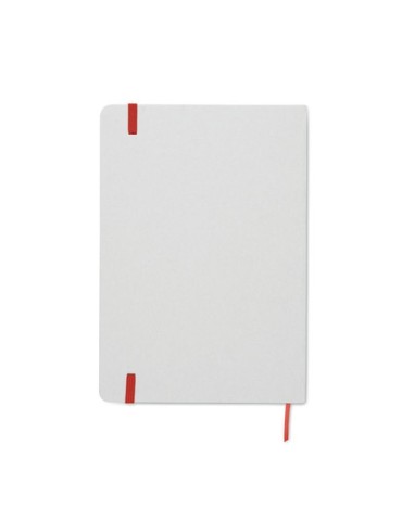 Carnet A5 à couleur révélée personnalisé ROUTE WHITE Couleurs : rouge Matières : carton de lait recyclé impression haute définit