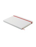 Carnet A5 à couleur révélée personnalisé ROUTE WHITE Couleurs : rouge Matières : carton de lait recyclé marquage couleur éclatan