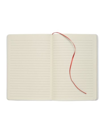 Carnet A5 à couleur révélée personnalisé ROUTE WHITE Couleurs : rouge Matières : carton de lait recyclé cadeau affaires élégant