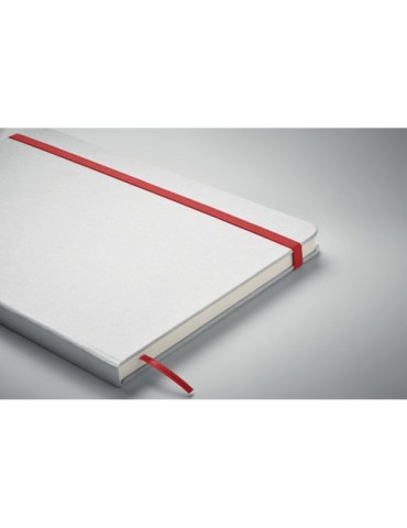 Carnet A5 à couleur révélée personnalisé ROUTE WHITE Couleurs : rouge Matières : carton de lait recyclé impression haute définit