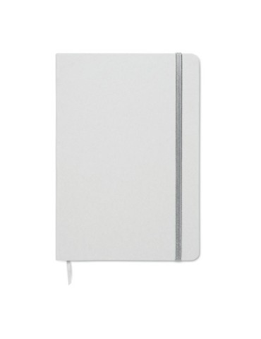 Carnet A5 à couleur révélée personnalisé ROUTE WHITE Couleurs : argenté Matières : carton de lait recyclé accessoire événementie