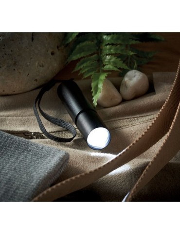Lampe rechargeable en aluminium publicitaire ALUMINATE Matières : aluminium Couleurs : noir impression haute définition