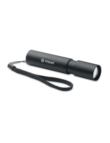 Lampe rechargeable en aluminium publicitaire ALUMINATE Matières : aluminium Couleurs : noir marquage laser ultra précis
