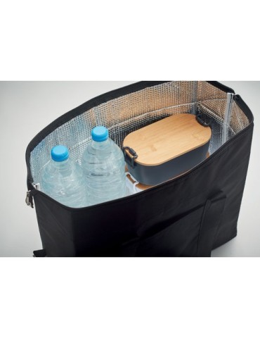 Sac isotherme  300D RPET 3L KIRA Matières : PET recyclé Couleurs : noir impression logo haute qualité