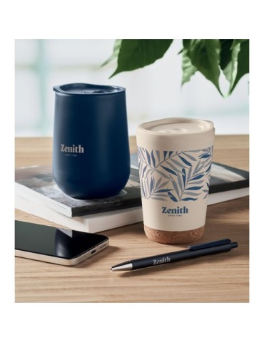 Gobelet double paroi 300 ml personnalisé CO Matières : polypropylène (PP) Couleurs : beige objet promo petit budget