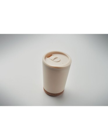 Gobelet double paroi 300 ml personnalisé CO Matières : polypropylène (PP) Couleurs : beige personnalisable avec votre logo