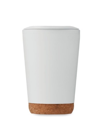 Gobelet double paroi 300 ml personnalisé CO Matières : polypropylène (PP) Couleurs : blanc impression haute définition
