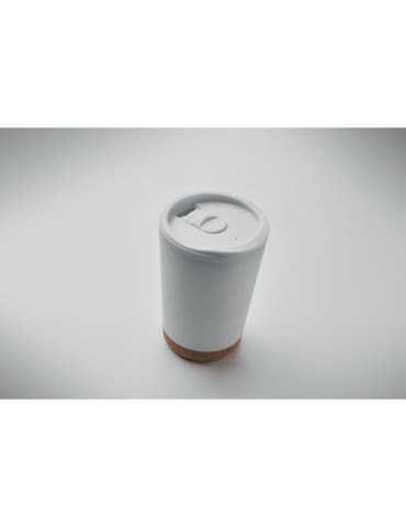 Gobelet double paroi 300 ml personnalisé CO Matières : polypropylène (PP) Couleurs : blanc objet publicitaire robuste