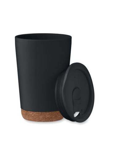 Gobelet double paroi 300 ml personnalisé CO Matières : polypropylène (PP) Couleurs : noir accessoire événementiel unique