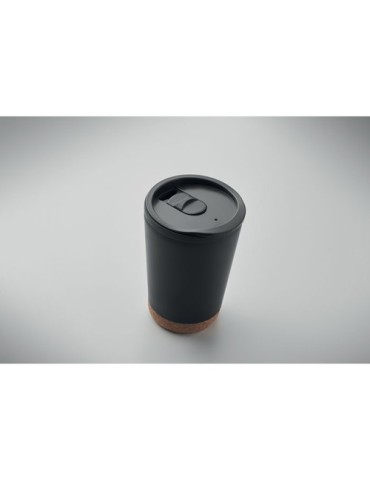 Gobelet double paroi 300 ml personnalisé CO Matières : polypropylène (PP) Couleurs : noir impression logo haute qualité