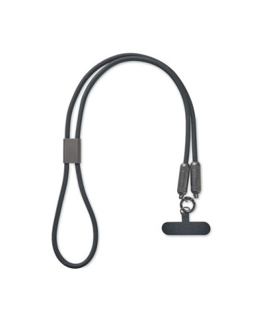 Lanyard personnalisé 60W  SHAKA Matières : aluminium Couleurs : noir cadeau entreprise pas cher