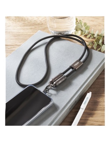Lanyard personnalisé 60W  SHAKA Matières : aluminium Couleurs : noir marquage laser ultra précis