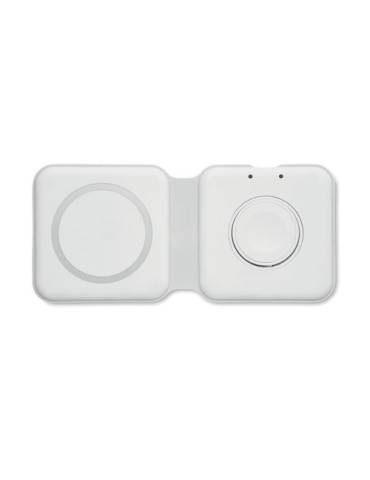 Chargeur pliable  2 en 1 15W FLIP Matières : ABS Couleurs : blanc personnalisation rapide en France