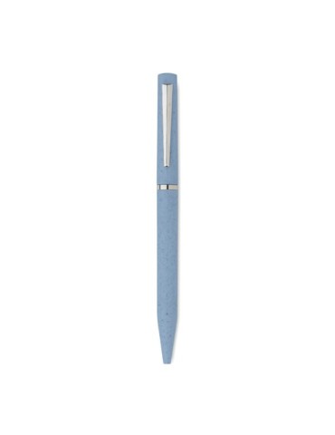 Stylo twist personnalisé en paille de blé/ABS - MAIPEN Matières : ABS Couleurs : bleu bébé marquage couleur éclatante