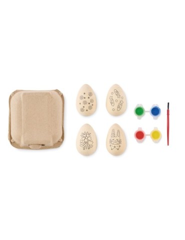 Set de peinture d'oeufs en bois EISET 2