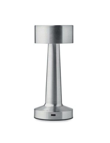 Lampe de table rechargeable  HIERLUZ Matières : métal Couleurs : argenté mat cadeau collaborateur premium