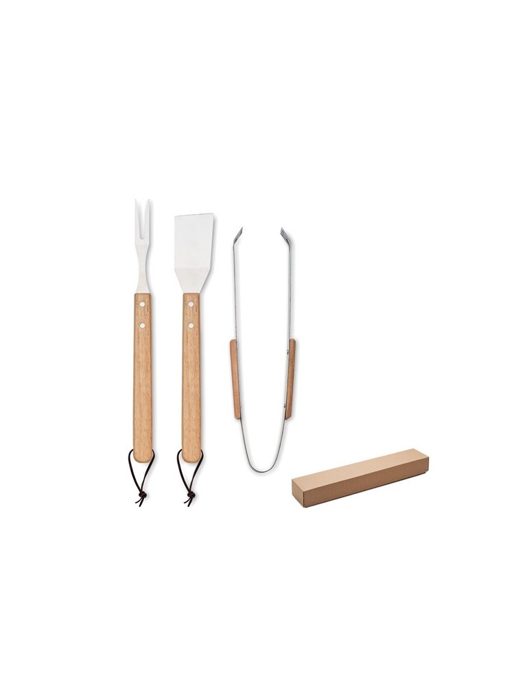 Set de barbecue  en chêne - SMOKEY Matières : acier inoxydable Couleurs : bois