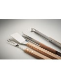 Set de barbecue  en chêne - SMOKEY Matières : acier inoxydable Couleurs : bois cadeau entreprise pas cher