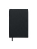 Cahier A5 personnalisé en PU avec stylo NOTA Matières : papier recyclé Couleurs : noir goodies publicitaire événementiel