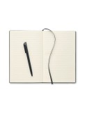 Cahier A5 personnalisé en PU avec stylo NOTA Matières : papier recyclé Couleurs : noir cadeau collaborateur premium