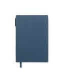 Cahier A5 personnalisé en PU avec stylo NOTA Matières : papier recyclé Couleurs : bleu marine cadeau entreprise pas cher