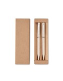 Set de stylo publicitaire en paille de blé/ABS - PEAT Matières : papier recyclé Couleurs : beige cadeau entreprise pas cher