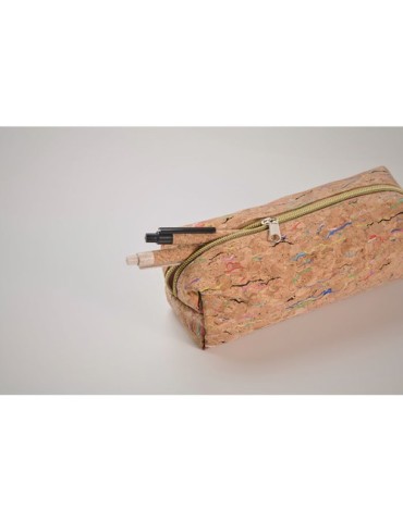Trousse à crayons  en liège CORCHASO Matières : liège Couleurs : beige impression haute définition