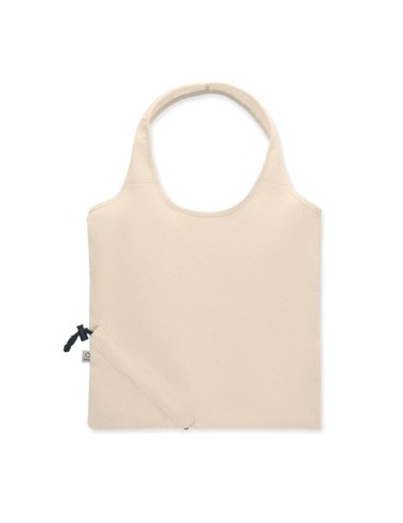 Sac shopping pliable  140 gr/m² CARRIE Matières : coton recyclé Couleurs : beige 2