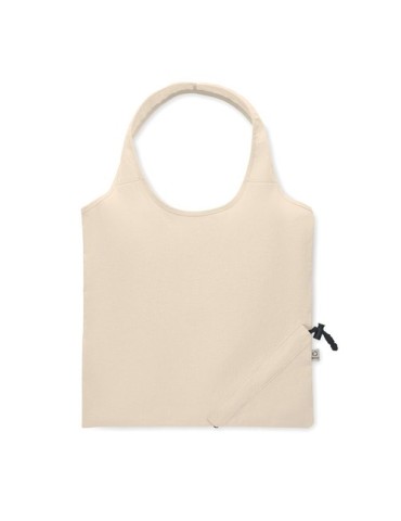 Sac shopping pliable  140 gr/m² CARRIE Matières : coton recyclé Couleurs : beige goodies publicitaire événementiel