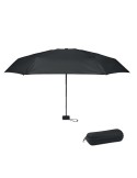 Parapluie pliable de 19 pouces personnalisé PORTLAND Matières : PET Couleurs : noir