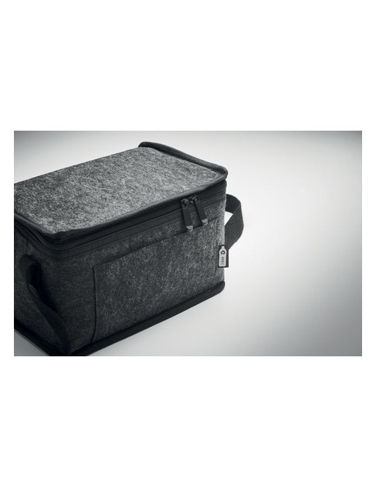 Sac isotherme  en feutre RPET FOOLER Matières : PET recyclé Couleurs : pierre marquage laser ultra précis