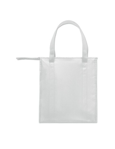 Sac isotherme  non tissé RPET personnalisé WOOLER Matières : non tissé Couleurs : blanc goodies personnalisé en stock