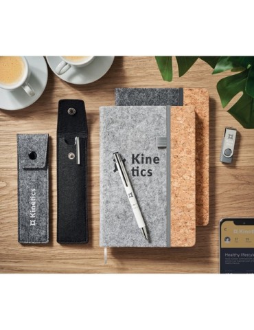 Etui à crayons en feutre  RPET personnalisé CENCIL Matières : PET recyclé Couleurs : gris personnalisation rapide en France
