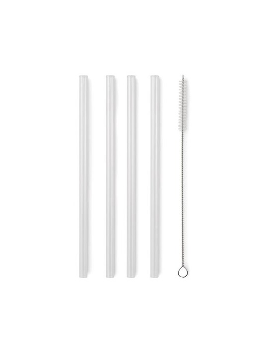 4 pailles verre réutilisables GLAW