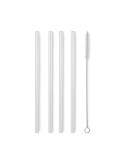 4 pailles réutilisables en verre s GLAW Matières : borosilicate Couleurs : bois personnalisable avec votre logo