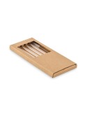 4 pailles réutilisables en verre s GLAW Matières : borosilicate Couleurs : bois goodies publicitaire événementiel