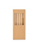 4 pailles réutilisables en verre s GLAW Matières : borosilicate Couleurs : bois impression haute définition