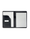 Conférencier  A5 300D RPET FOLIO Matières : PU Couleurs : noir personnalisable avec votre logo