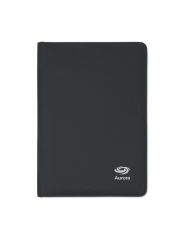 Conférencier  A5 300D RPET FOLIO Matières : PU Couleurs : noir marquage laser ultra précis
