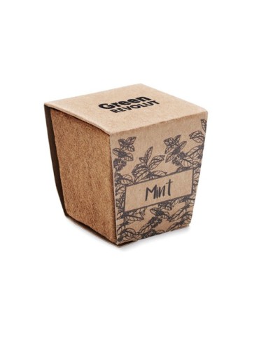 Kit publicitaire de graines de menthe MINT KIT Matières : papier Couleurs : beige marquage laser ultra précis