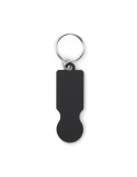 Porte-clés personnalisé avec jeton en métal - TOKLEY Matières : aluminium recyclé  Couleurs : noir cadeau entreprise pas cher