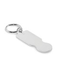 Porte-clés personnalisé avec jeton en métal - TOKLEY Matières : aluminium recyclé  Couleurs : argenté personnalisable avec votre