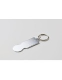 Porte-clés personnalisé avec jeton en métal - TOKLEY Matières : aluminium recyclé  Couleurs : argenté marquage laser ultra préci