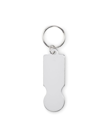 Porte-clés personnalisé avec jeton en métal - TOKLEY Matières : aluminium recyclé  Couleurs : argenté objet promotionnel éco-res